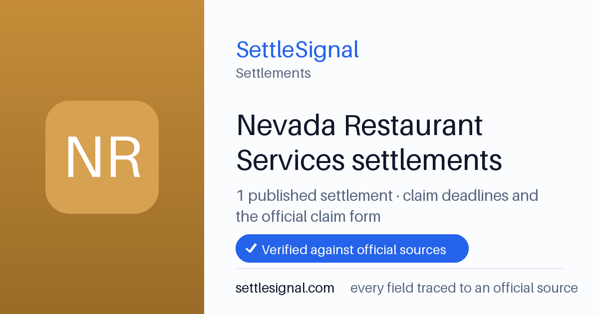 SettleSignal  — a published collection of class-action and refund settlement records with eligibility, payout, deadline, and evidence status.