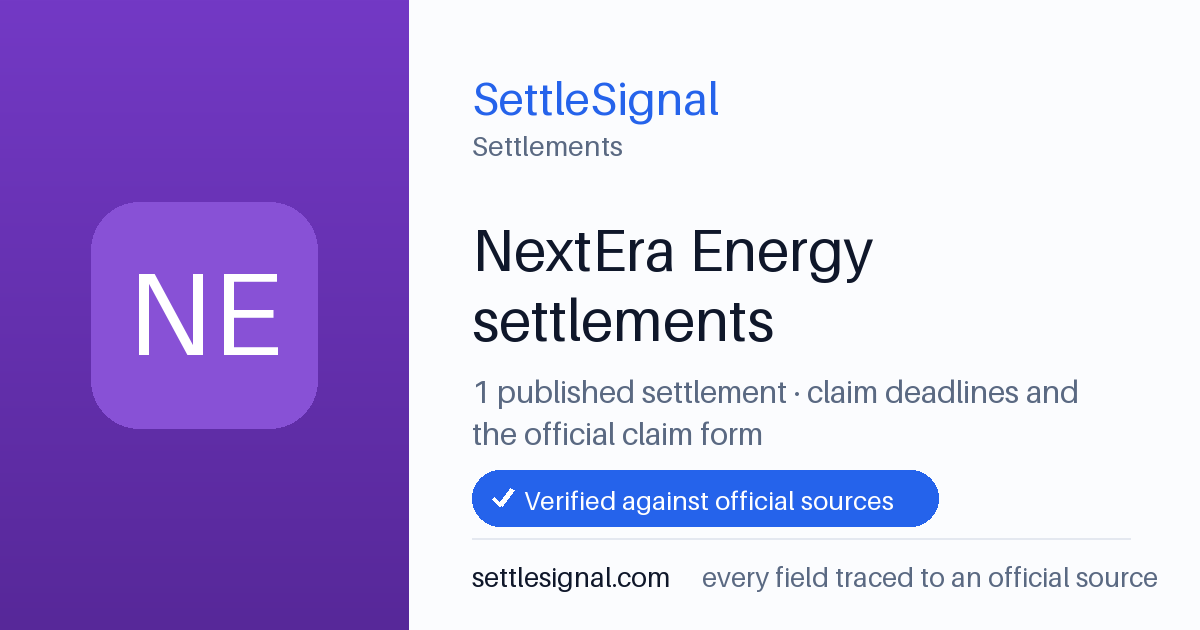 SettleSignal  — a published collection of class-action and refund settlement records with eligibility, payout, deadline, and evidence status.