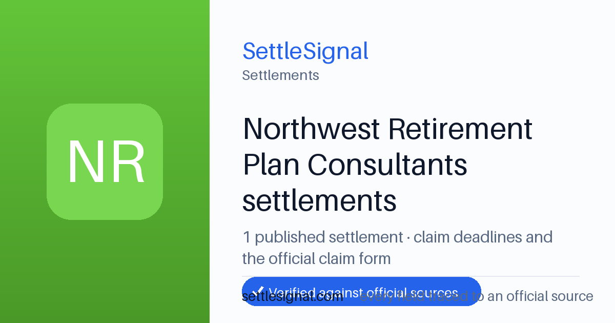 SettleSignal  — a published collection of class-action and refund settlement records with eligibility, payout, deadline, and evidence status.