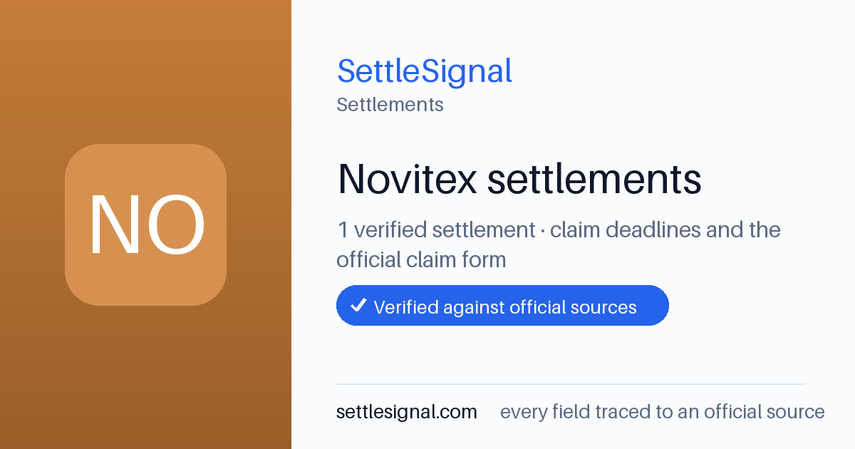 SettleSignal  — a verified collection of class-action and refund settlements, each with eligibility, payout, and claim-deadline details checked against its official source.