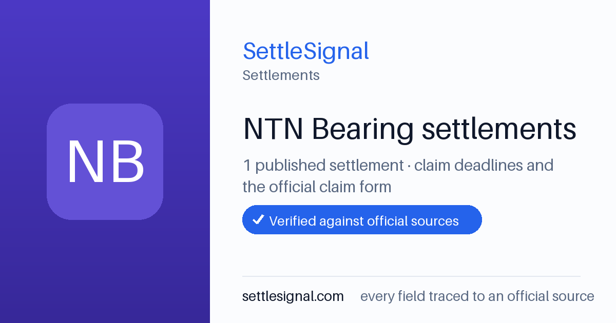 SettleSignal  — a published collection of class-action and refund settlement records with eligibility, payout, deadline, and evidence status.