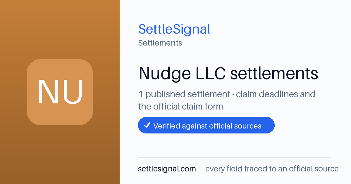 SettleSignal  — a published collection of class-action and refund settlement records with eligibility, payout, deadline, and evidence status.