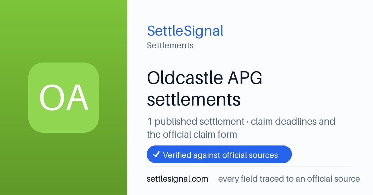 SettleSignal  — a published collection of class-action and refund settlement records with eligibility, payout, deadline, and evidence status.