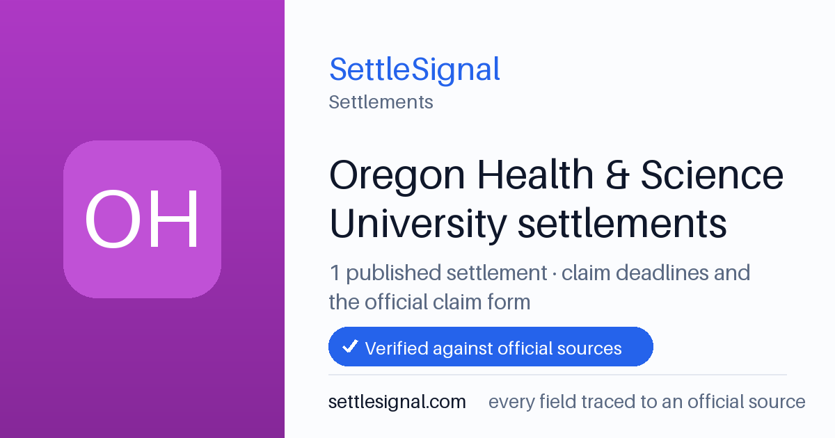 SettleSignal  — a published collection of class-action and refund settlement records with eligibility, payout, deadline, and evidence status.