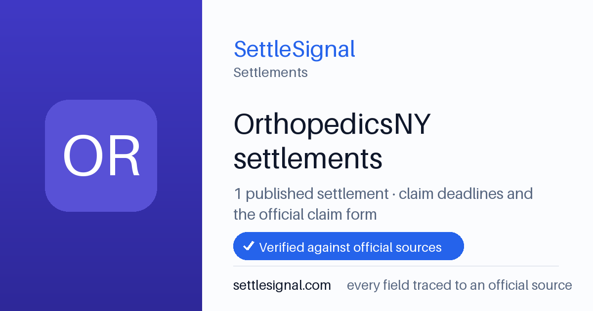 SettleSignal  — a published collection of class-action and refund settlement records with eligibility, payout, deadline, and evidence status.