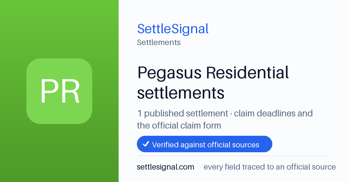 SettleSignal  — a published collection of class-action and refund settlement records with eligibility, payout, deadline, and evidence status.