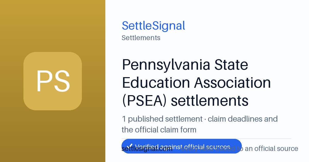 SettleSignal  — a published collection of class-action and refund settlement records with eligibility, payout, deadline, and evidence status.