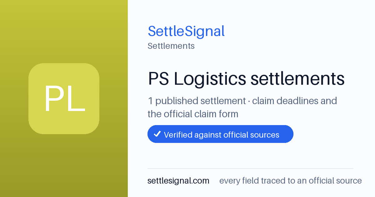 SettleSignal  — a published collection of class-action and refund settlement records with eligibility, payout, deadline, and evidence status.