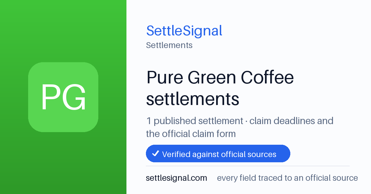 SettleSignal  — a published collection of class-action and refund settlement records with eligibility, payout, deadline, and evidence status.