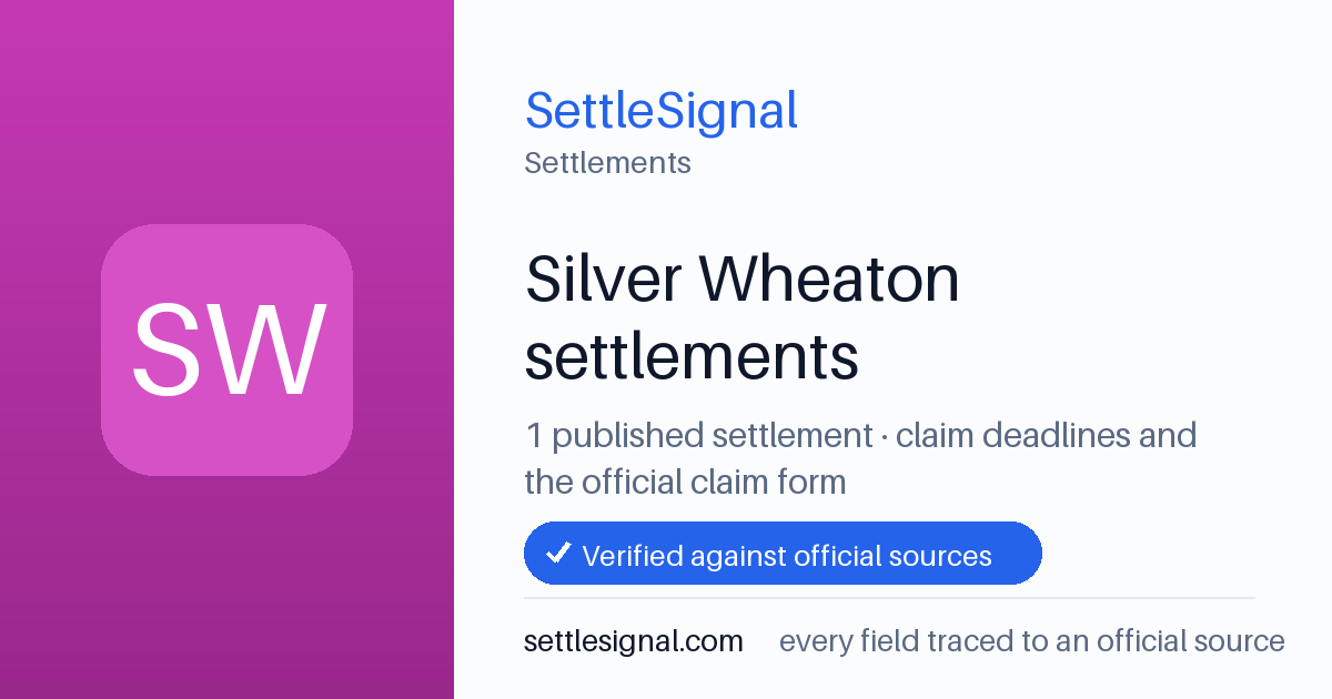 SettleSignal  — a published collection of class-action and refund settlement records with eligibility, payout, deadline, and evidence status.