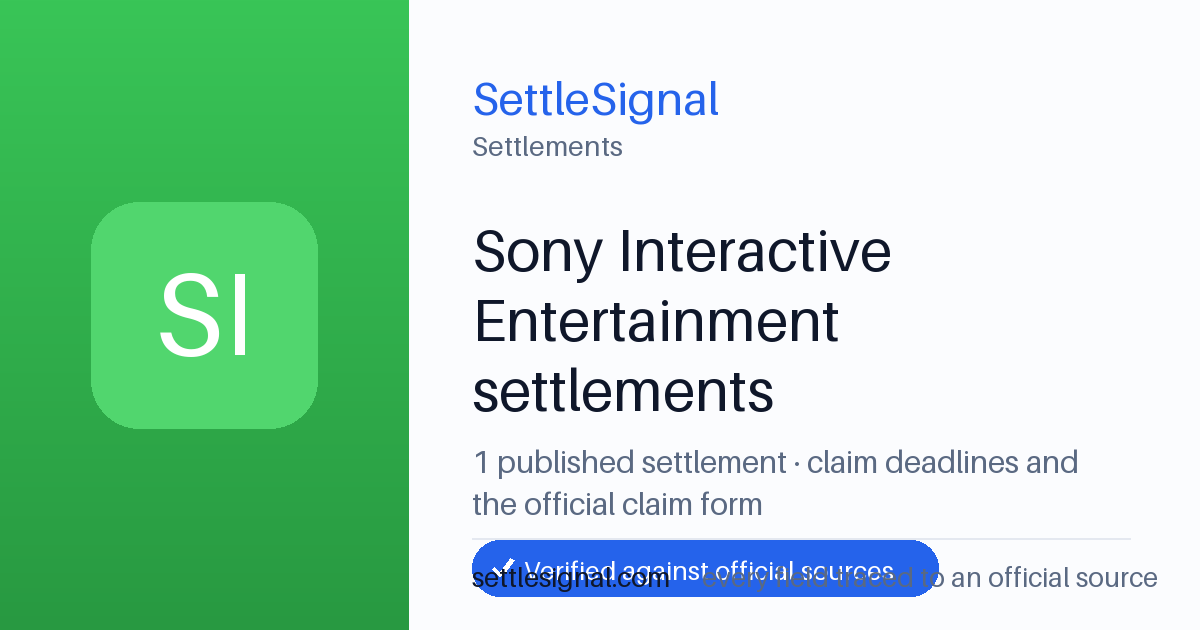 SettleSignal  — a published collection of class-action and refund settlement records with eligibility, payout, deadline, and evidence status.