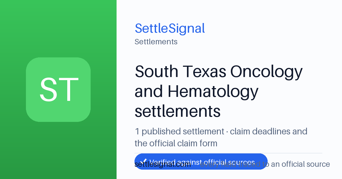 SettleSignal  — a published collection of class-action and refund settlement records with eligibility, payout, deadline, and evidence status.