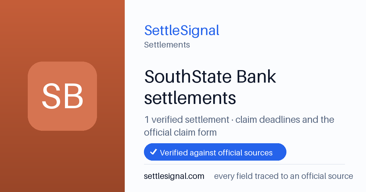 SettleSignal  — a verified collection of class-action and refund settlements, each with eligibility, payout, and claim-deadline details checked against its official source.