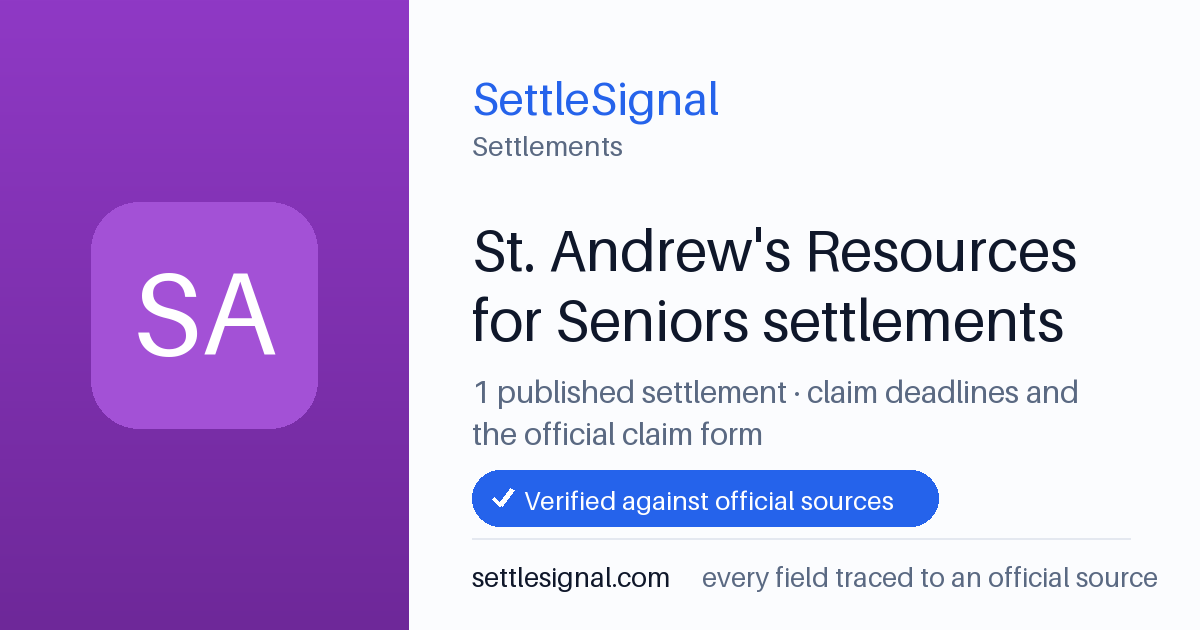SettleSignal  — a published collection of class-action and refund settlement records with eligibility, payout, deadline, and evidence status.