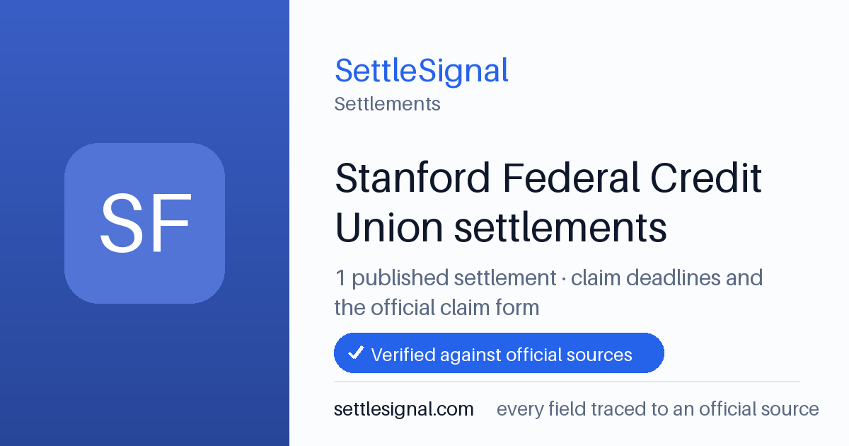 SettleSignal  — a published collection of class-action and refund settlement records with eligibility, payout, deadline, and evidence status.
