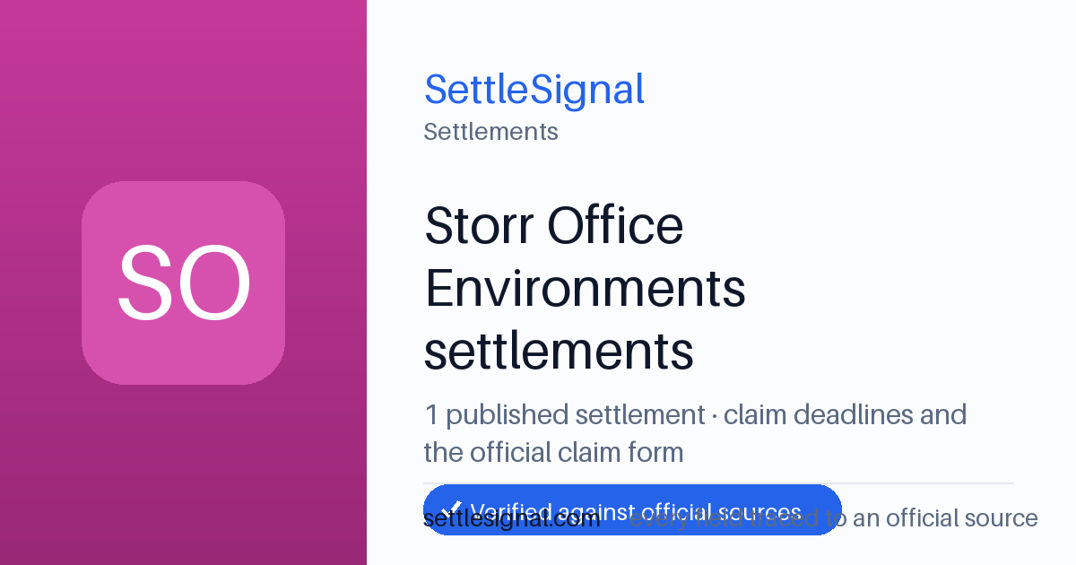 SettleSignal  — a published collection of class-action and refund settlement records with eligibility, payout, deadline, and evidence status.