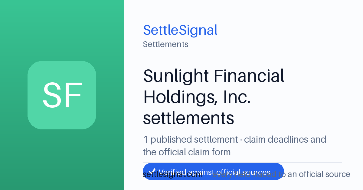 SettleSignal  — a published collection of class-action and refund settlement records with eligibility, payout, deadline, and evidence status.