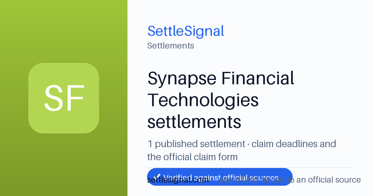 SettleSignal  — a published collection of class-action and refund settlement records with eligibility, payout, deadline, and evidence status.