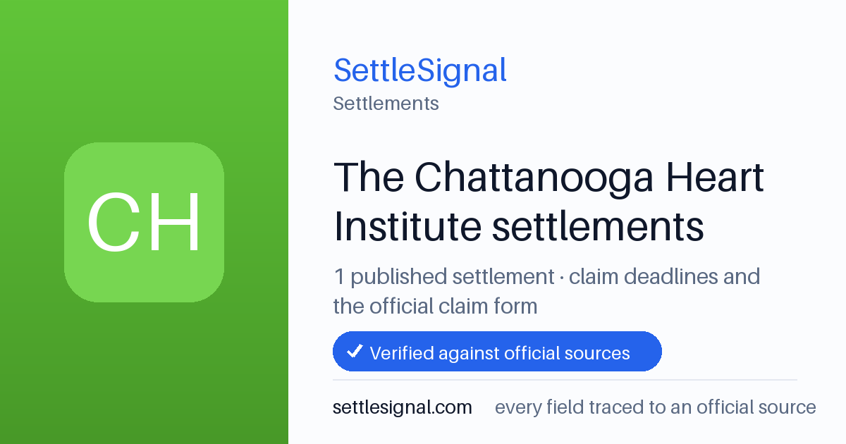 SettleSignal  — a published collection of class-action and refund settlement records with eligibility, payout, deadline, and evidence status.