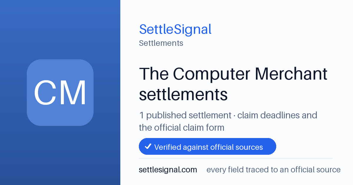 SettleSignal  — a published collection of class-action and refund settlement records with eligibility, payout, deadline, and evidence status.