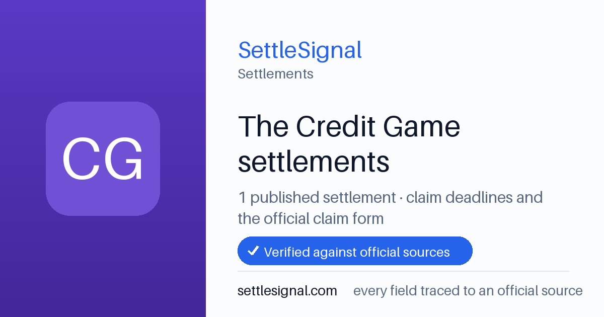 SettleSignal  — a published collection of class-action and refund settlement records with eligibility, payout, deadline, and evidence status.