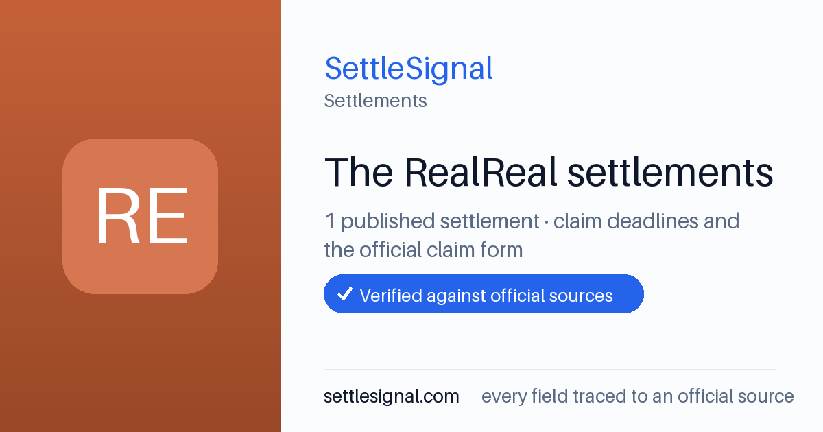SettleSignal  — a published collection of class-action and refund settlement records with eligibility, payout, deadline, and evidence status.