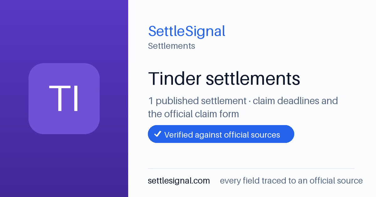 SettleSignal  — a published collection of class-action and refund settlement records with eligibility, payout, deadline, and evidence status.