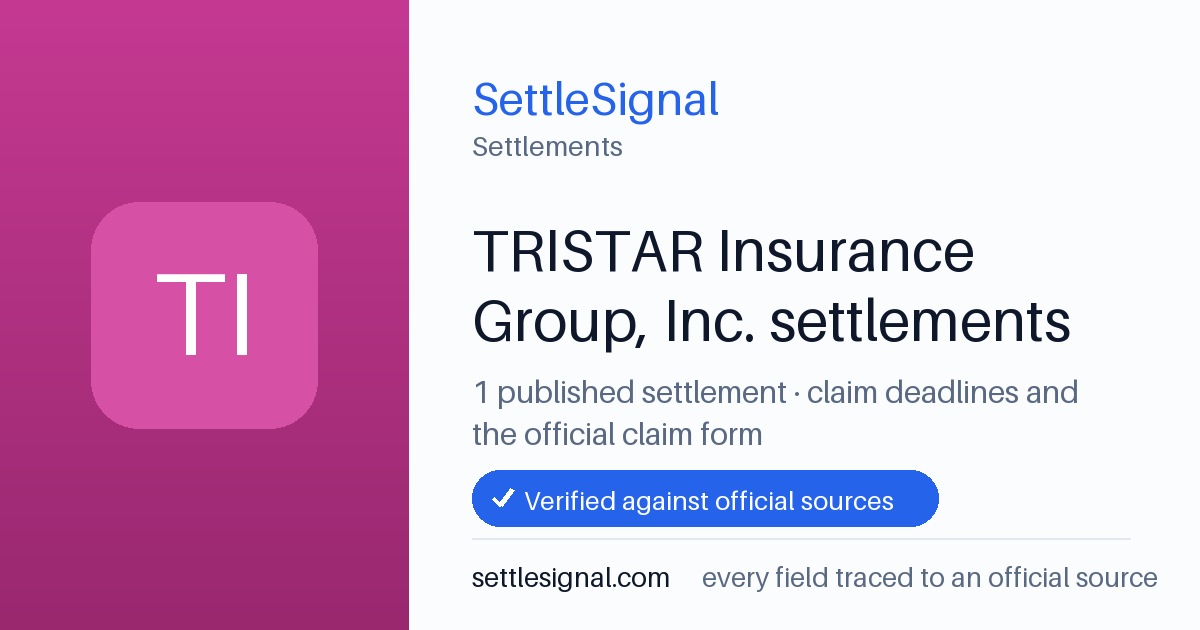 SettleSignal  — a published collection of class-action and refund settlement records with eligibility, payout, deadline, and evidence status.