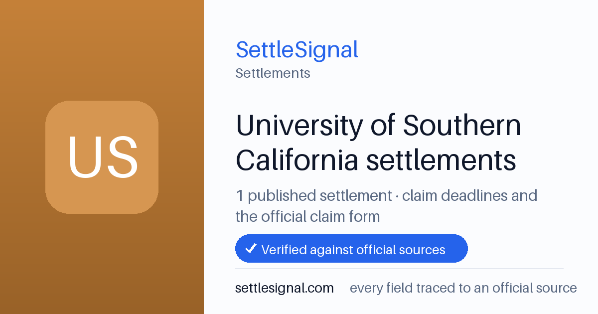 SettleSignal  — a published collection of class-action and refund settlement records with eligibility, payout, deadline, and evidence status.