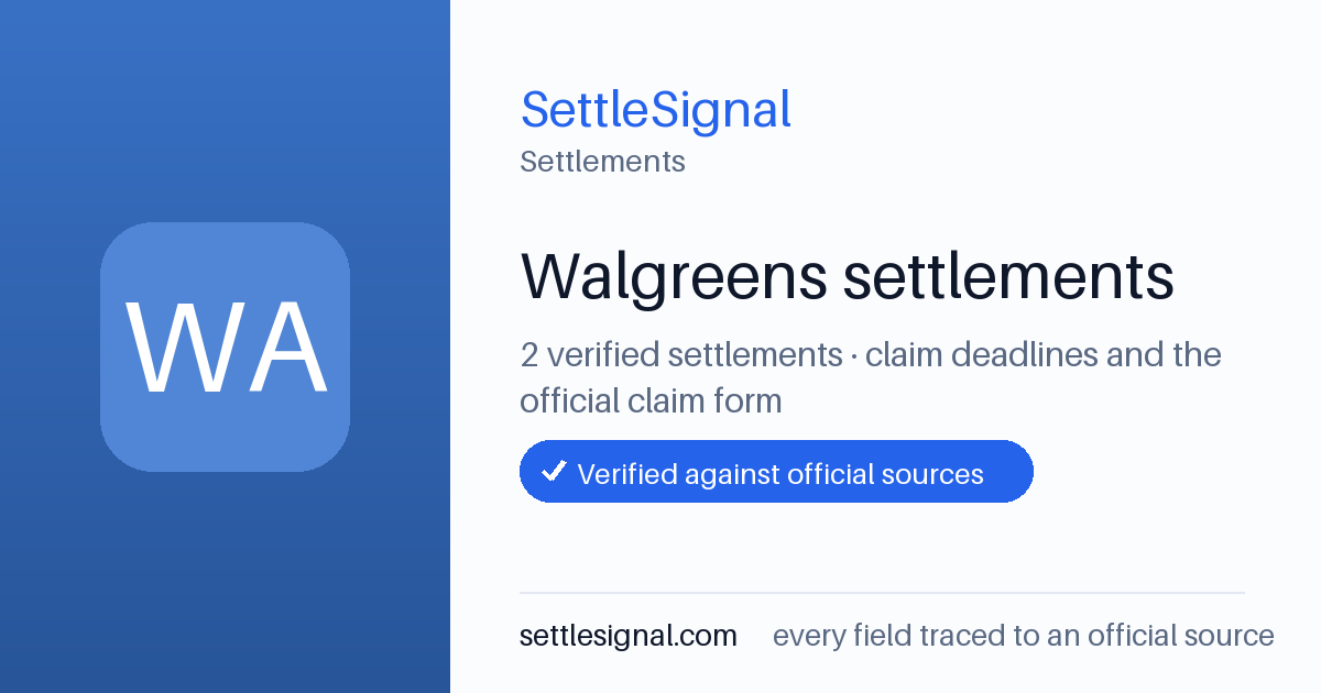 SettleSignal  — a verified collection of class-action and refund settlements, each with eligibility, payout, and claim-deadline details checked against its official source.