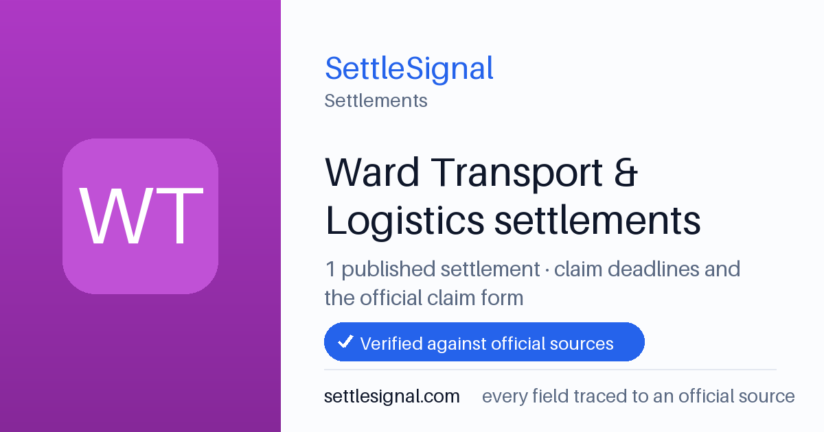 SettleSignal  — a published collection of class-action and refund settlement records with eligibility, payout, deadline, and evidence status.