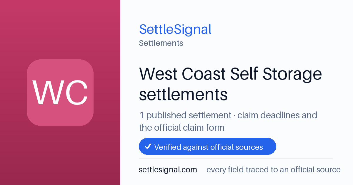 SettleSignal  — a published collection of class-action and refund settlement records with eligibility, payout, deadline, and evidence status.
