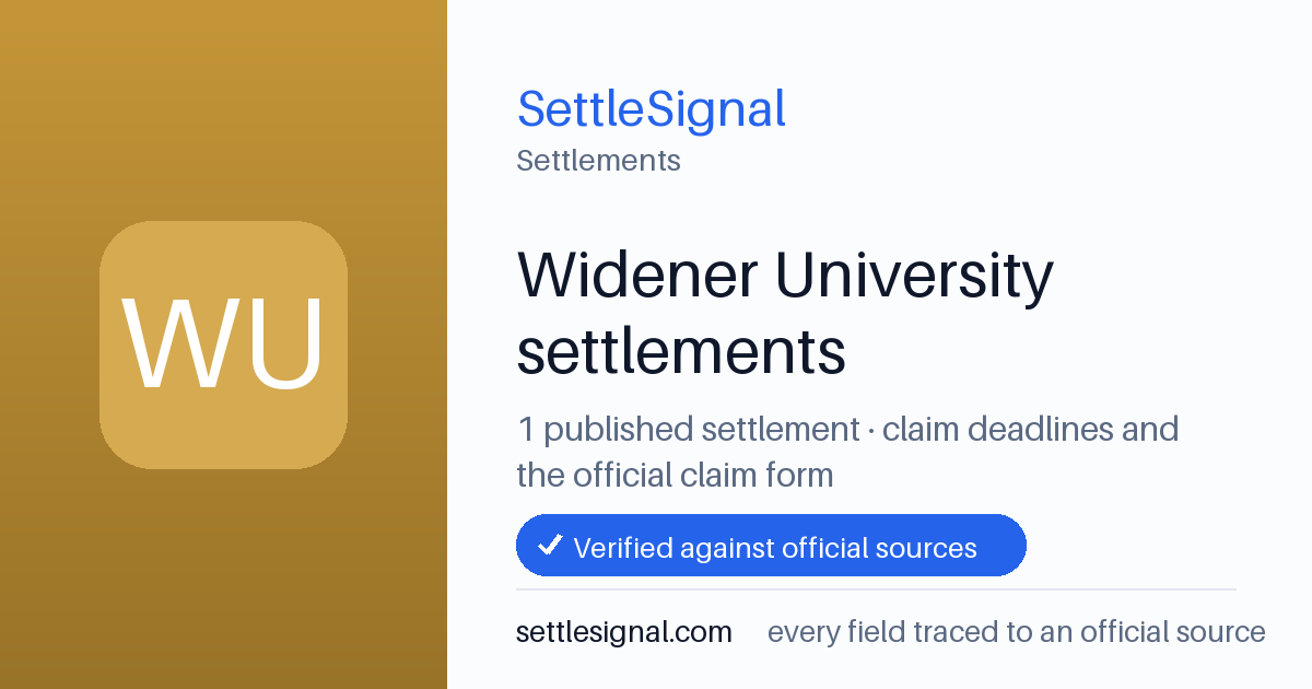 SettleSignal  — a published collection of class-action and refund settlement records with eligibility, payout, deadline, and evidence status.