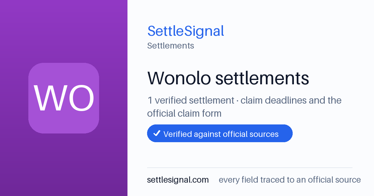 SettleSignal  — a verified collection of class-action and refund settlements, each with eligibility, payout, and claim-deadline details checked against its official source.