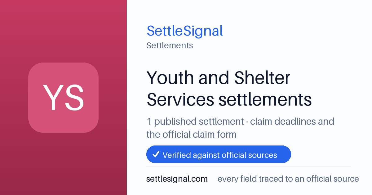 SettleSignal  — a published collection of class-action and refund settlement records with eligibility, payout, deadline, and evidence status.