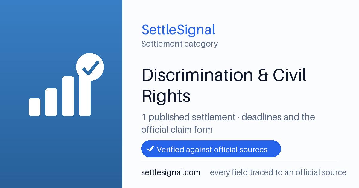 SettleSignal  — a published collection of class-action and refund settlement records with eligibility, payout, deadline, and evidence status.