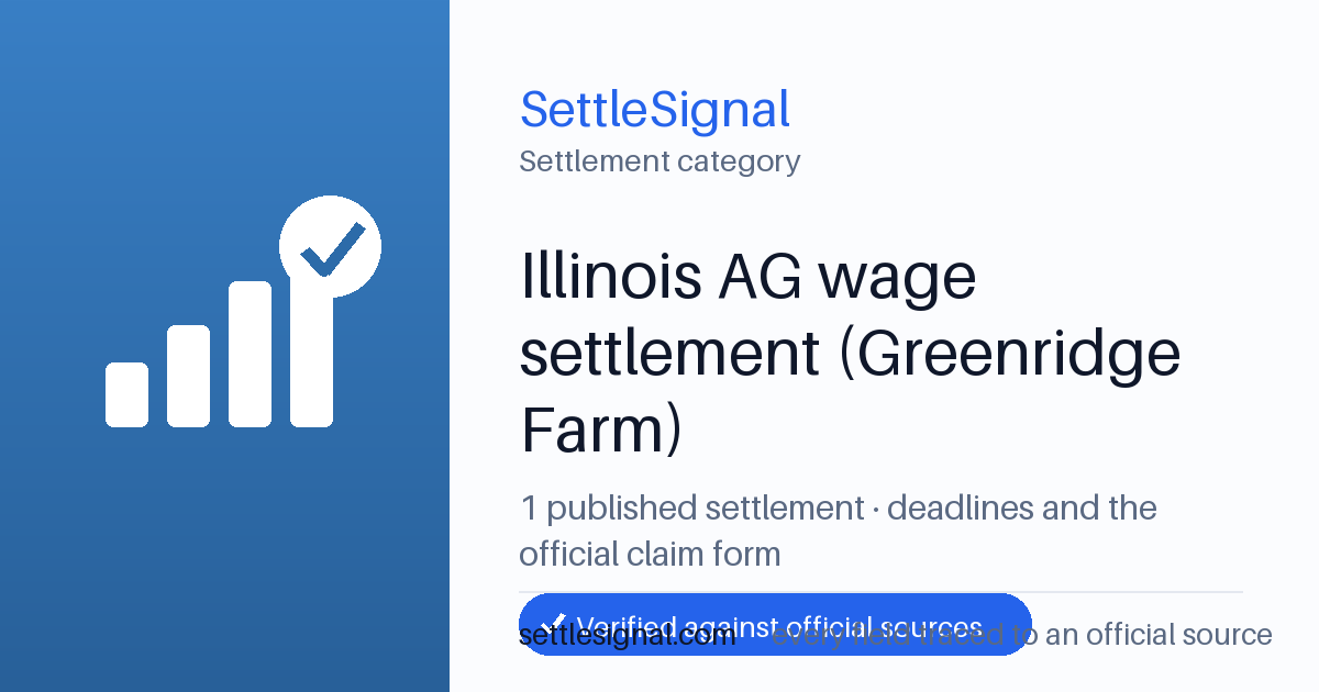SettleSignal  — a published collection of class-action and refund settlement records with eligibility, payout, deadline, and evidence status.