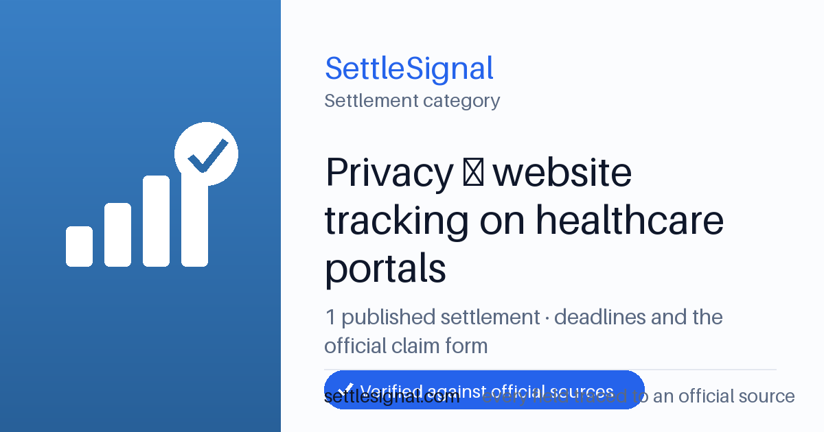 SettleSignal  — a published collection of class-action and refund settlement records with eligibility, payout, deadline, and evidence status.