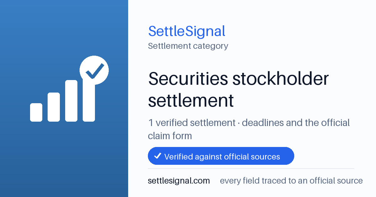 SettleSignal  — a verified collection of class-action and refund settlements, each with eligibility, payout, and claim-deadline details checked against its official source.