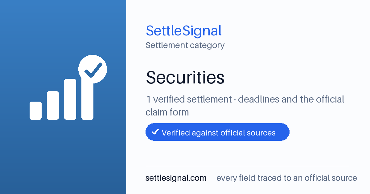 SettleSignal  — a verified collection of class-action and refund settlements, each with eligibility, payout, and claim-deadline details checked against its official source.